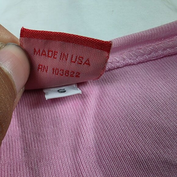 Glima Womens Size Small Pink Floral Graphic 3/4 Sleeve Shirt Made In USA - Picture 4 of 11